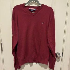 Red Vineyard Vines v-neck sweater